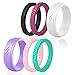 Rinfit Silicone Wedding Ring Sets - Soft, Stackable & Thin Silicone Rings for Her - Womens Rubber Wedding Rings - SetJ, Size 8