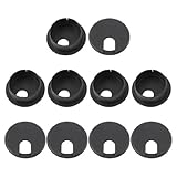 uxcell 10 Pcs 35mm Black Computer Desk Table Counter Top Wire Plastic Grommets