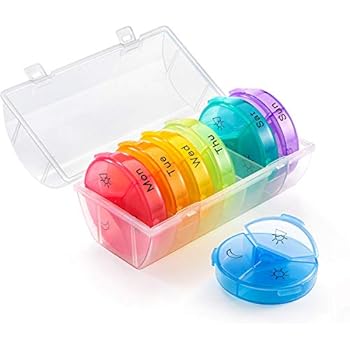 Pill Organizer 7 Day(3-Times-A-Day),Protable Travel Pill Box Case with Moisture-Proof Design, Detachable Large Medicine 7 Day Pill Box to Hold Vitamin, Fish Oil, Supplements and Medication