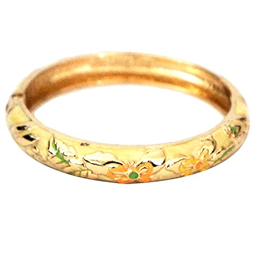 UJOY Vintage Bracelet Colorful Cloisonne Jewelry Gift Women Girls Hinge Enameled Bangles Bracelets 55A102 yellow
