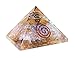Opalite Quartz Crystal Orgone Reiki Pyramid Kit/Includes 4 Crystal Quartz Energy Points/EMF Protection Meditation Yoga Energy Generator