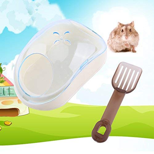 Hamster Sand Bath, Plastic Sand Bath Container for Syrian Hamster Gerbil Dwarf Hamster Small Pet Bathtub Sauna Toilet Washroom Box with Shovel