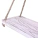 Comfify Hanging Shelves for Wall - Set of 2 – Rustic Farmhouse Boho Shelves with String – 17”x5.2” – Thick Distressed, Torched Look Real Wood - Rustic White