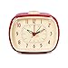 Slash Vintage Retro Old Fashioned Quiet Non-Ticking Sweep Second Hand, Quartz Analog Desk Clock, Battery Operated, Loud Alarm (Scarlet Red)