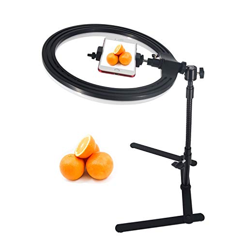 Tabletop Ring Light with Flexible Arm Stand and Phone Holder, YMCRLUX