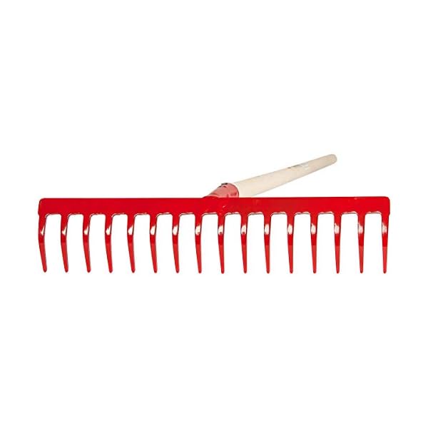 SHW-FIRE | 16-Zinken Gartenrechen mit 42 cm Rechenbreite â robuster Stahlrechen mit 150 cm Espenholzstiel, ideal zum Einebnen, AufrÃ¤umen & SÃ¤en im Garten | Made in Germany