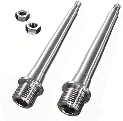 A Pair of Titanium Ti Pedal Spindle Axle for MTB Bike Bicycle Cycling Components - Silver