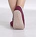 Pembrook Ladies Cable Knit Slippers - Cherry - Medium (7-8) - Ballet Style with Non-Skid Sole - Faux Shearling Lining and Suede Sole - Great Plush Slip On House Slippers for adults, women, girls