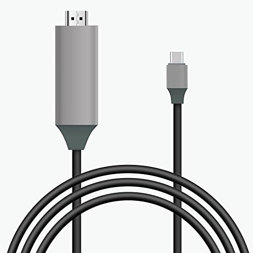 USB C to HDMI Cable (5.9ft/1.8m), Anble USB Type C to HDMI 4K (Thunderbolt 3) for Apple Macbook 2017, Chromebook Pixel, Galaxy S8/S8 Plus etc, Black