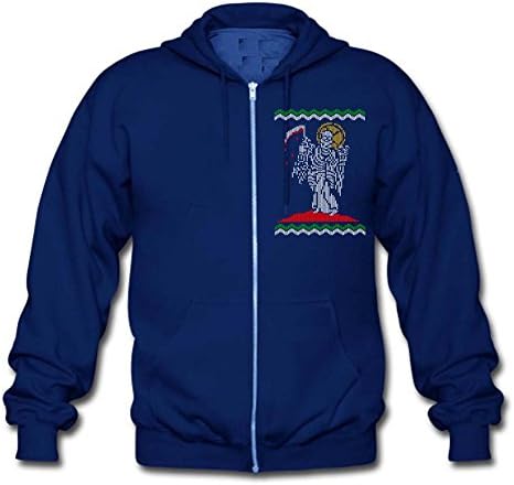 Men's Merry Christmas Angel Of Death Full-Zip Hooded Sweatshirt Royal Blue