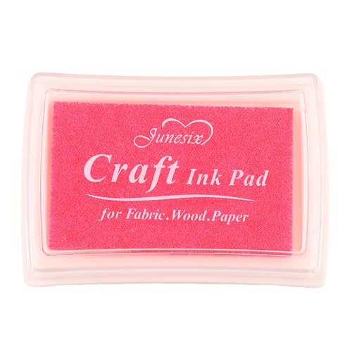 YPSelected Craft Stamp Ink Pad for Paper Wood Fabric 15 Colors Available for Rubber Stamps (Pink)