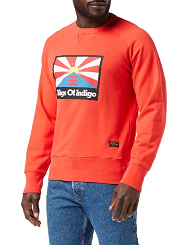 Kings of Indigo Herren Parnell Sweatshirt, Rot (Rising Sun Flag RED 7921), Large (Herstellergröße:L/)