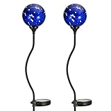 Solar Lights Outdoor,Oak Leaf Glass Ball LED lights for Garden,Patio,Yard,Home,Christmas,Changing Color,2 Pack