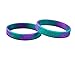 Fundraising For A Cause | Teal & Purple Silicone Bracelets - Teal & Purple Ribbon Awareness Silicone Bracelets for Suicide & Sexual Assault Awareness (Pack of 50)
