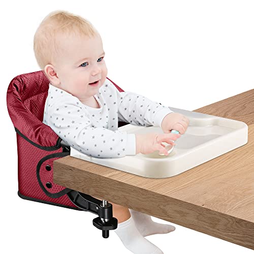 Hook On Chair with Removable Dining Tray, Portable Table High Chair