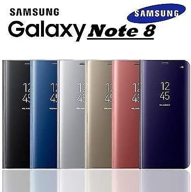 ORWAY Standing Mirror with Sensor Flip Cover for Galaxy Note 8 (Black).