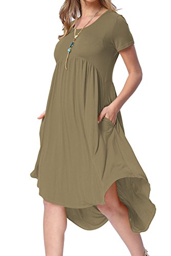 green emerald velvet dress SALE-The Perfect Piko 3/4 Sleeve Swing Dress-Forest Green Small / Forest Green main image 0