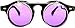 OWL Steampunk Retro Gothic Vintage Hippie Colored Metal Round Circle Frame Sunglasses Colored Lens (FlipUP_C3_Blk_Purple, PC Lens)
