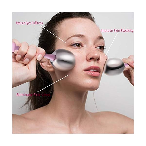 Ice-Globes-Facial-Skin-Care-Tools-for-Women-Face-Eyes-Stainless-Steel-Face-Beauty-Cryo-Roller-for-Girls-Ladies-Cooling-Massage-Spa-Globes-with-Storage-Case Pfefe Ice Globes Facial Skin Care Tools for Women Face & Eyes, Stainless Steel Cryo Sticks Face Roller for Girls Ladies…