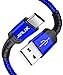 USB Type C Cable 3A Fast Charging, JSAUX(2-Pack 6.6ft+6.6ft) USB-A to USB-C Charge Braided Cord Compatible with Samsung Galaxy S10 S10E S9 S8 Plus Note 10 9 8,Moto Z,LG G8/7,Other USB C Charger(Blue) primary