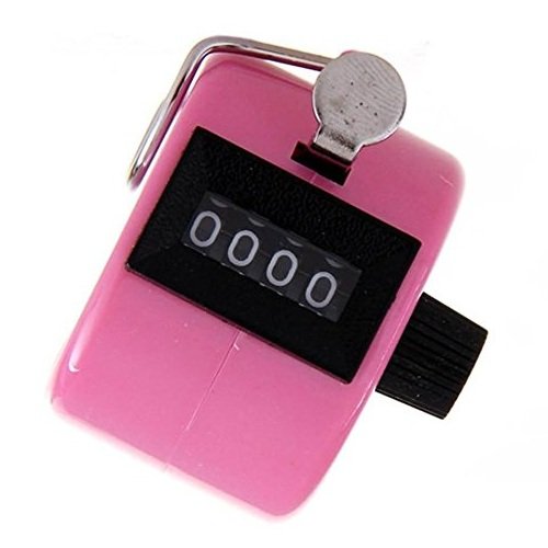 Pink One-Hand Tally Counter with 4-Digit Display – Manual Click Counter for Events, Sports, Teaching, Inventory & Crowd Counting