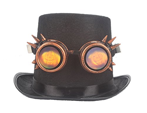 FUT Pumpkin Face Halloween Ghost Festival Retro Vintage Steampunk Goggles Glasses Cosplay Costume Props Eyewear Goggles
