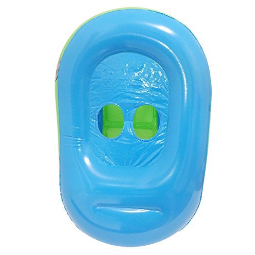 A.B Crew Cartoon Car Swim Float Seat Boat Pool Ring Seat With Sunshade & Canopy For Kids Baby Infant (Blue+Green)