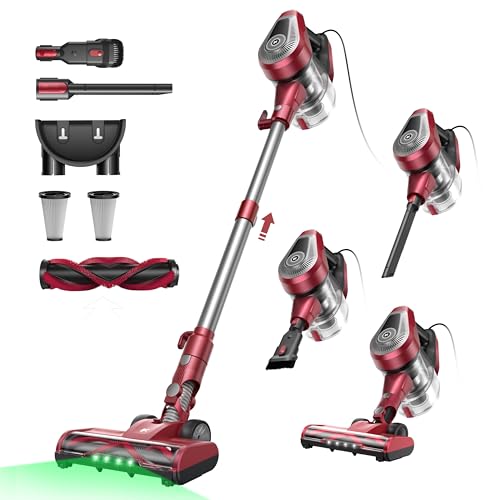 C8 Aspirapolvere con filo 70KPa con 2 Livelli Aspirazione, 5 in 1 Aspirapolvere Verticale, Cavo 7m, Ultra-leggero,Scopa Elettrica con Filo Potente per Tappeti/Pavimenti/Peli di Animali