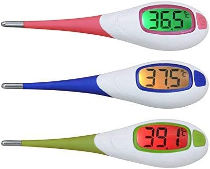 Digital Clinical Thermometer Comfort Flexible Digital Thermometer with Backlit Feature Big Screen Fahrenheit or Celsius