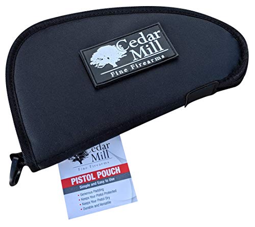 DELUXE Tactical Pistol Case Soft-sided carry/carrying cases gun rug for pistols - Large padded gun ammo & magazine pouch handgun/revolver shoot with scope/accessories/guns bag. Fits in backpack BLACK
