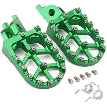 JFG RACING Green Billet MX Wide Foot Pegs Footpegs Foot Pedals Rests For Kawasaki KX250F 2006-2016, KX450F 2007-2016, KLX450R 2008-2013