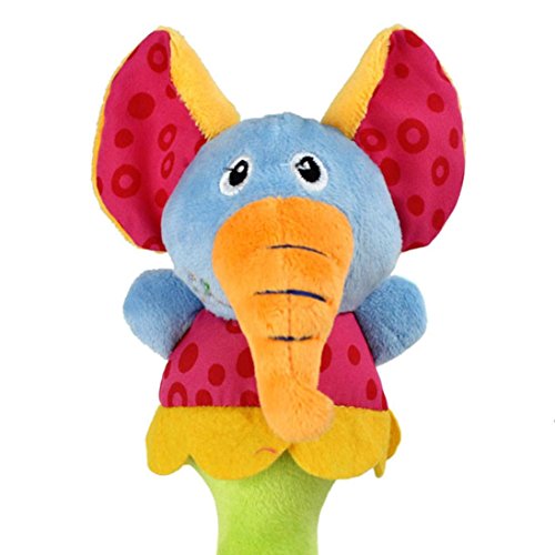 1PC Baby Developmental Toy New Lovely Soft Hand Bells Animal Model Long Handbell by Sunfei (Yellow)