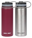 Simply Simily Camping Water Bottle - BPA Free - Built in Premium Stainless Steel with Wide Mouth Opening - Double Walled Vacuum Insulated, 18 Oz