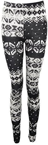 SAPPHIRE Women's Leaf Cartoon Checkered Knitted Floral Printed Comfy Ladies Leggings