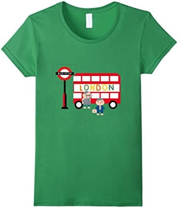 Womens London Bus Stop On A Doubledecker Bus T Shirt Large Grass