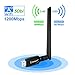 WiFi Adapter for PC 1200Mbps Ssnwrn USB 3.0 Wireless Network Adapter WiFi Dongle 802.11 ac with Dual Band 2.4GHz/300Mbps+5.8GHz/867Mbps 5Dbi High Gain Antenna for Desktop Windows 10/8/7/Vista/XP Mac