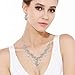 EVER FAITH Wedding Jewelry Set for Bride Bridesmaid Austrian Crystal Cluster Flower Leaf Party Necklace Earrings Sets Clear Silver-Tone