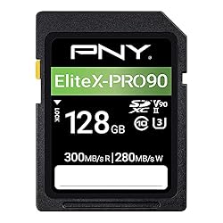 PNY 128GB EliteX-PRO90 Class 10 U3 V90 UHS-II SDXC