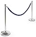 Blue Velvet Rope Stanchions Have Rubberized Bases Supporting The 39 Inch Poles – Polished Chrome Metal Exterior