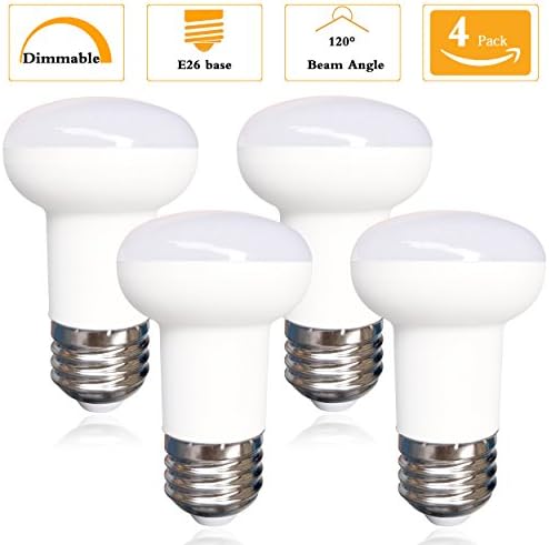 4 Pack-5W R16 LED Mini Reflector Dimmable Bulb, 50W Incandescent Replacement,E26 Medium Base CRI 85+, 2700K Warm White 120 Degree Ideal for Bathroom,Living room, Bedroom, Display etc..