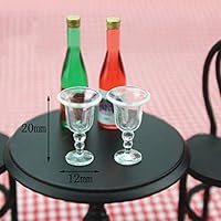 NATFUR Set of 4pcs Cup Goblet Juice Glass for Dolls House Kitchen Table Decoration