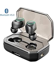 Muzili Bluetooth Kopfhörer in Ear Kabellos Bluetooth 5.0 Headset IP65 Wasserdicht Ohrhörer Bluetooth mit Mikrofon und 3000mAh Ladebox für IOS und Android Samsung Huawei Sony Black Berry HTC