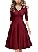 Miusol Women's Retro V Neck Half Sleeve 1950'S Party Swing Dress