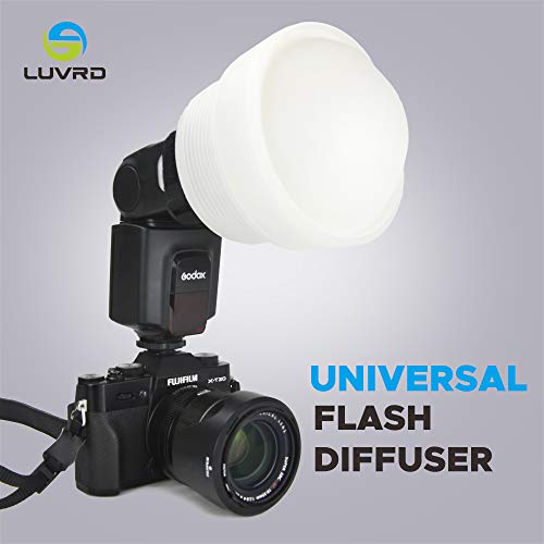 Flash Diffuser for Speedlight [Speed Mount, Collapsible, Portable] LUVRD Universal Lightsphere with Ambom AmberDome for Nikon Canon Sunpack Nissin Sigma Sony Pentax Olympus Yongnuo Flashes - White