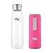 MIU COLOR 24.5 oz Glass Water Bottle - Eco-Friendly Borosilicate Glass, BPA, PVC and Lead Free, Portable with Nylon Sleeve, for Outdoor, Running, Bike, Car, Yoga, Office