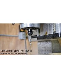 Amana Herramienta 46125 Solid carburo espiral 2 flauta 1 8 de Incisión D x 13 16 CH X 1 4 X 2   1 2 inch Long SHK up cut Router Bit