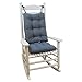 Klear Vu Omega Non-Slip Rocking Chair Cushion Set with Thick Padding and Tufted Design, Includes Seat Pad & Back Pillow with Ties for Living Room Rocker, 17x17 Inches, 2 Piece Set, Blue