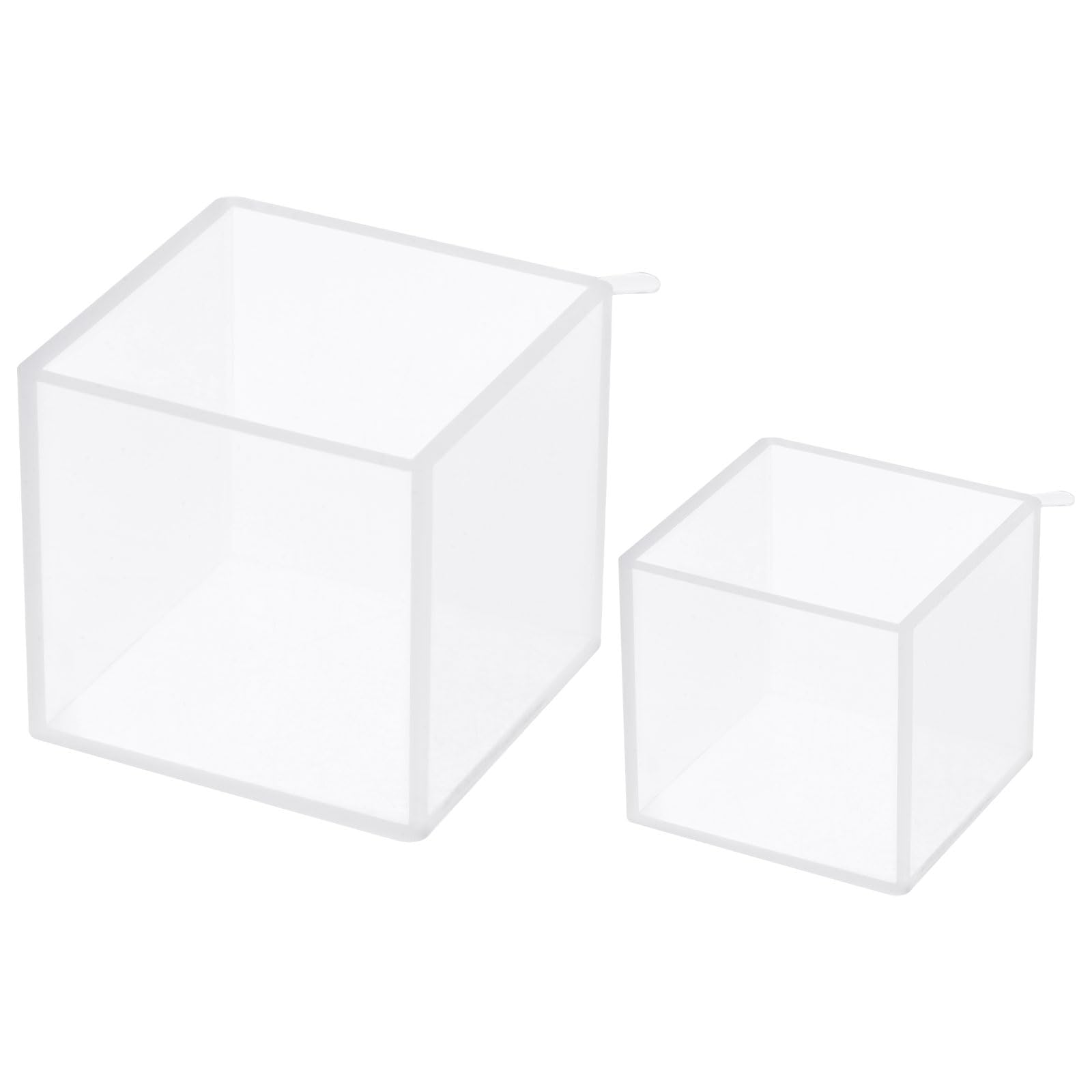 uxcell Resin Silicone Mold Set 4" & 3" Cube Large Epoxy Mould for Resin Crafts DIY Art Home Decoration, Transparent