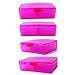 XINHOME 6 Compartment Pill Box Holds Up to 200 Tablets Gasketed & Waterproof (Rose Red)