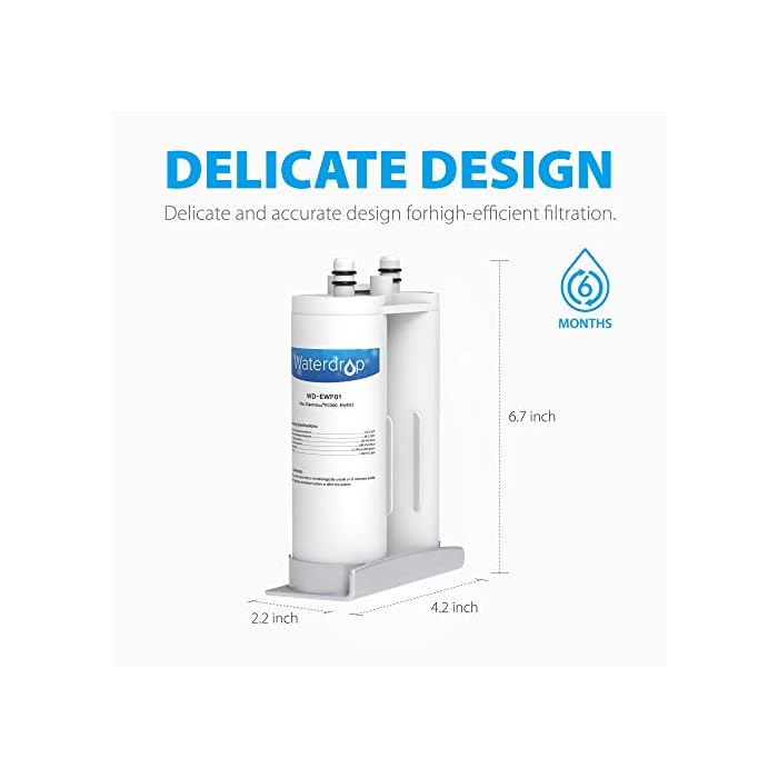 Waterdrop Refrigerator Water Filter, Compatible with EWF01, FC300